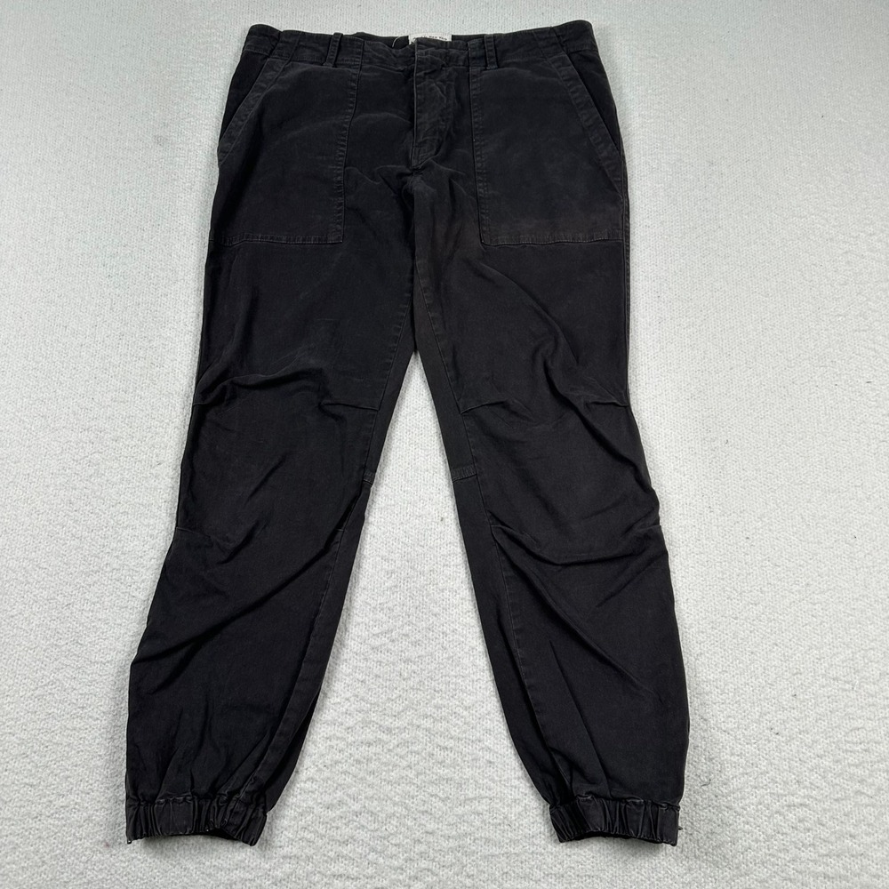 Nili Lotan French Military Pants Size 6 Cargo Jogger Black Cotton Zip Ankles‎